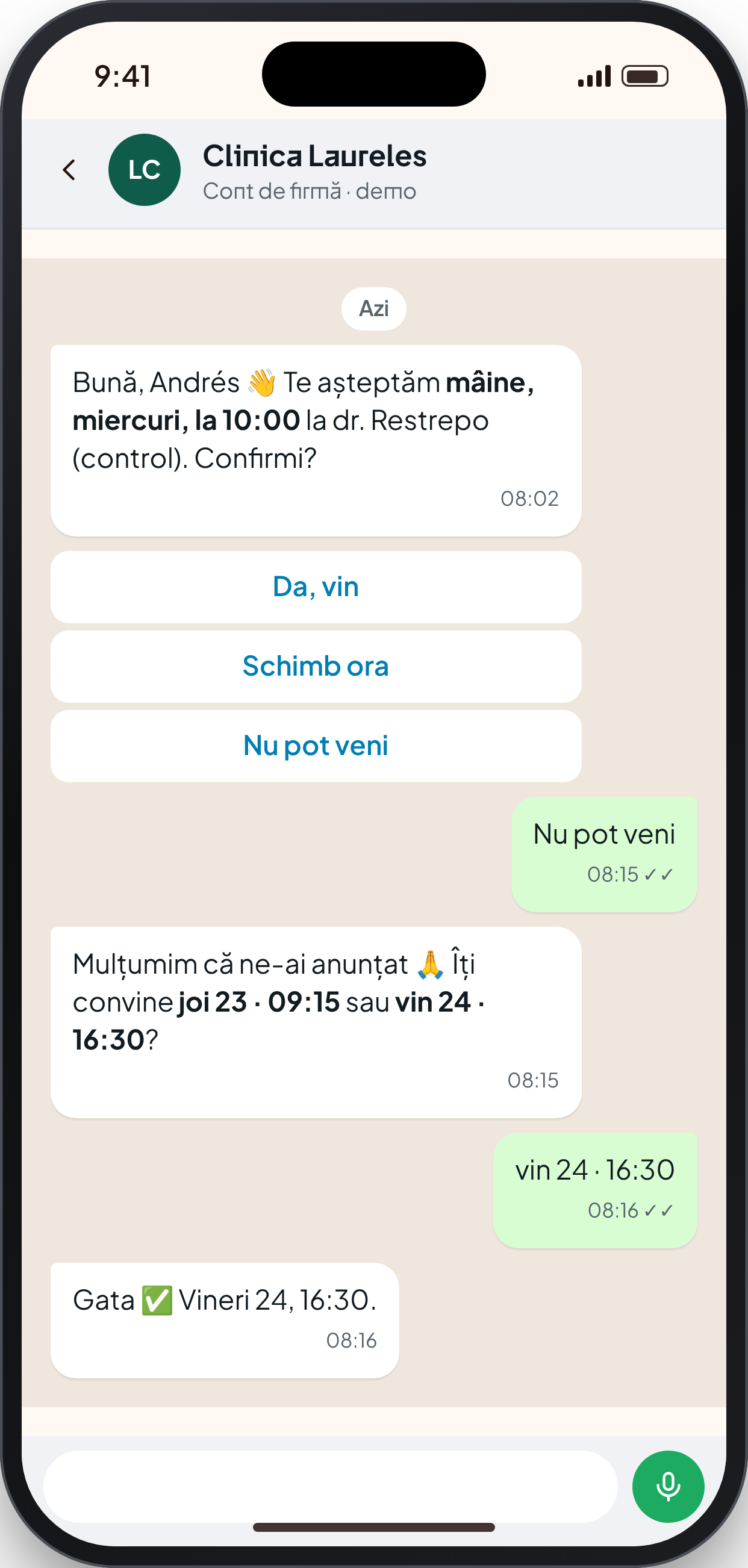 SLOTBACK, ecran: Memento pentru pacient