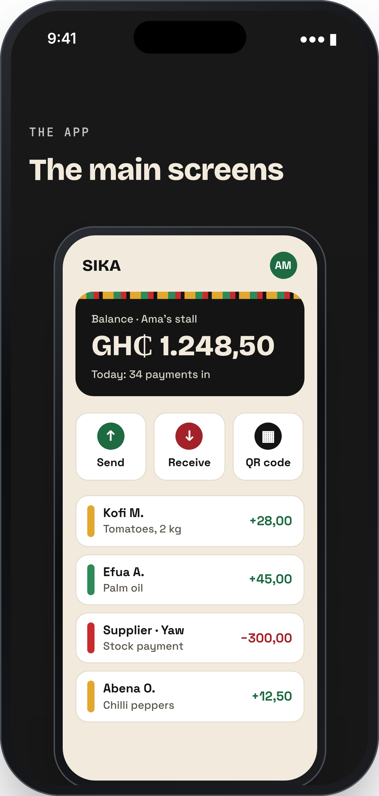 SIKA: The app screens, phone