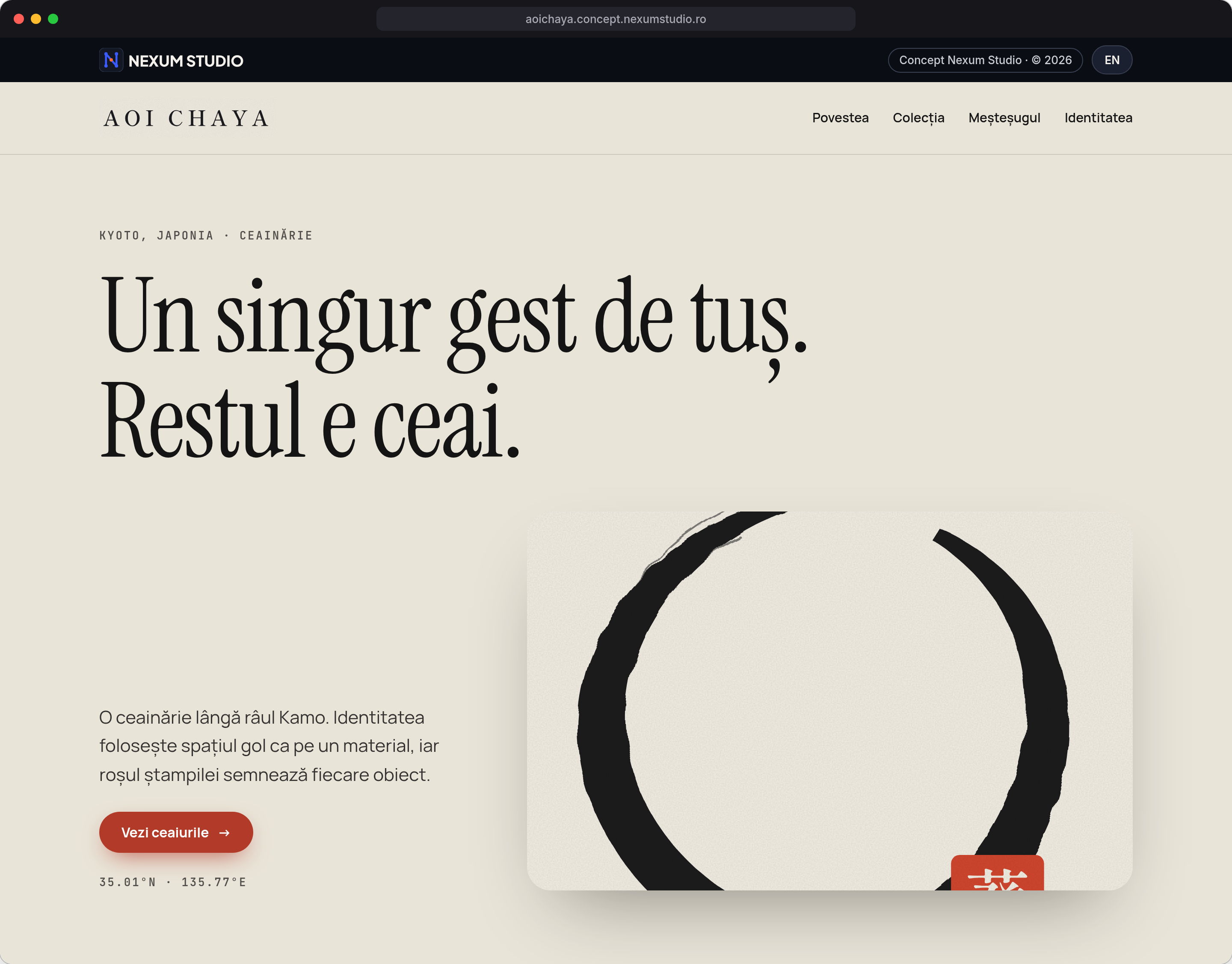 AOI CHAYA: Prima secțiune, desktop