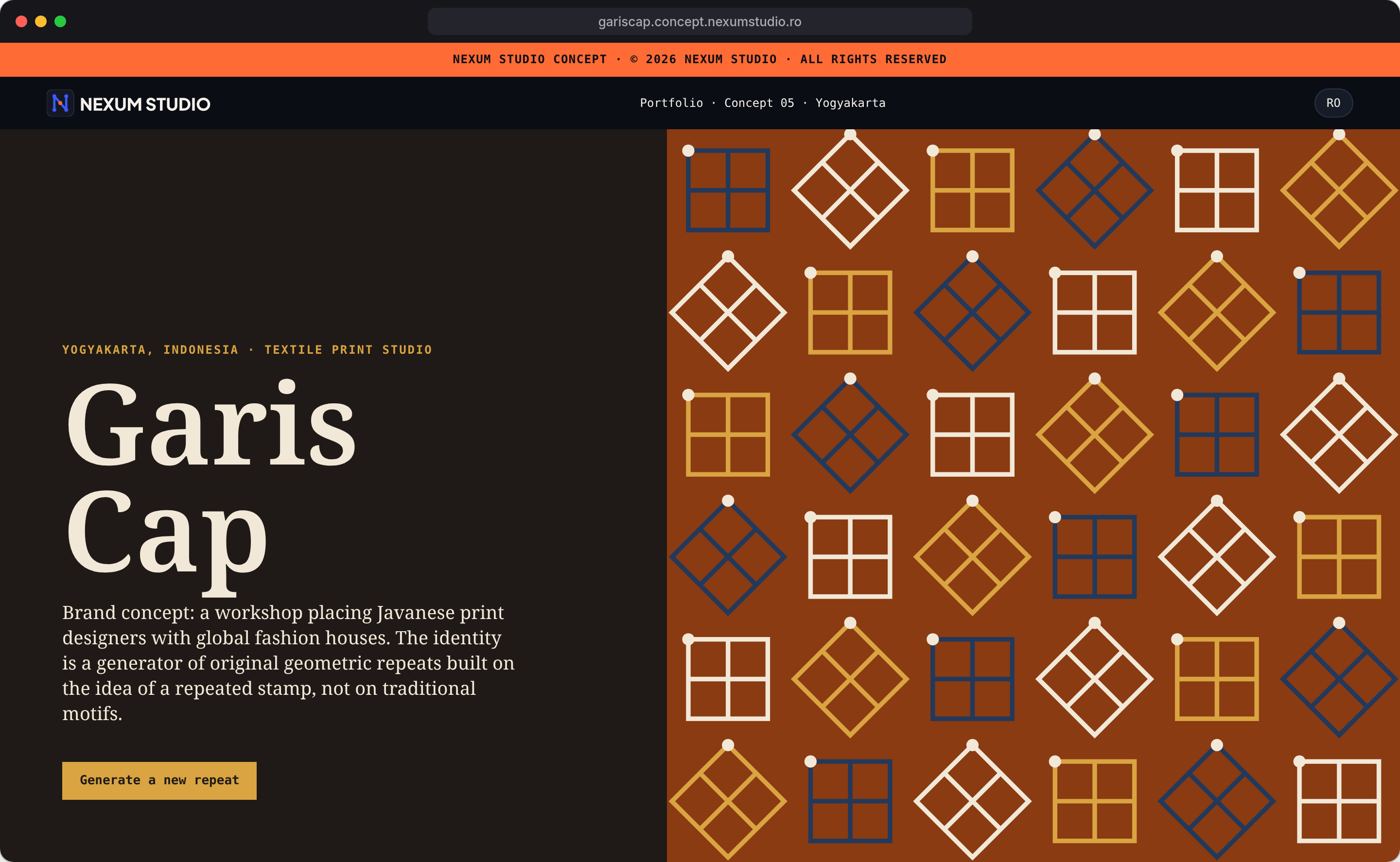 GARIS CAP: First fold, desktop
