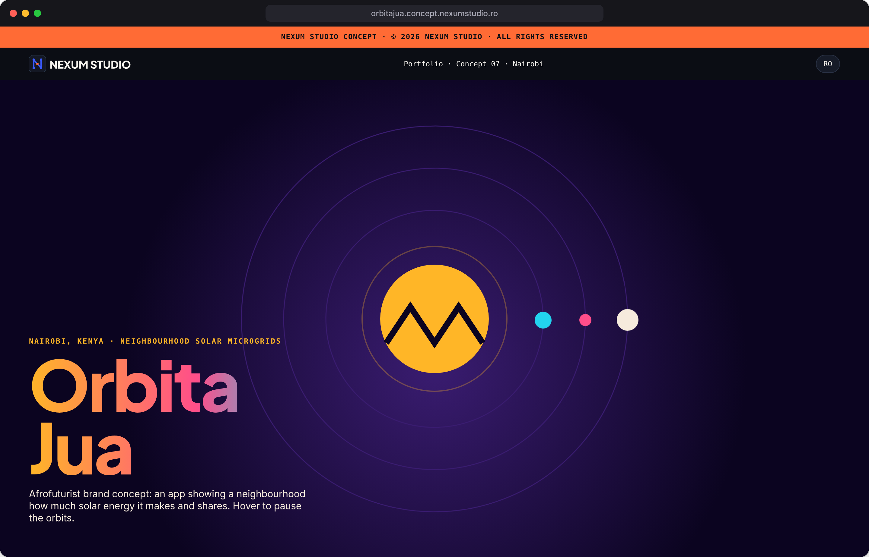 ORBITA JUA: First fold, desktop