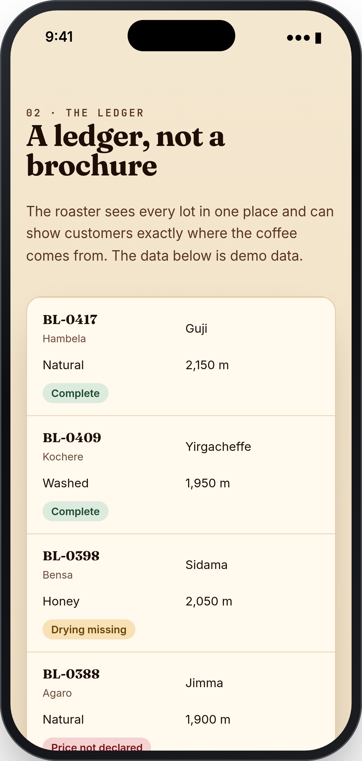 BUNNA LEDGER: The lot ledger, phone