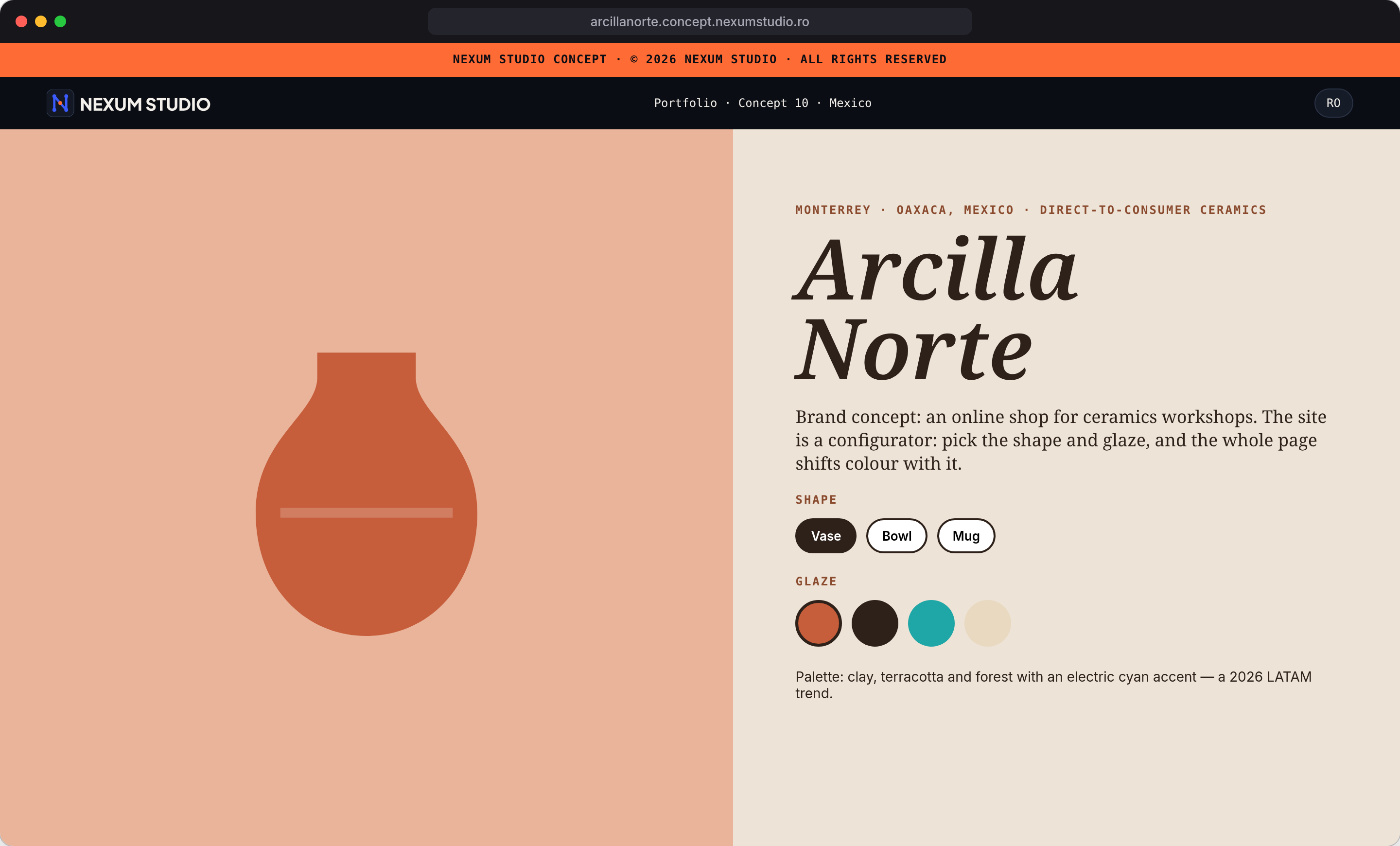 ARCILLA NORTE: First fold, desktop