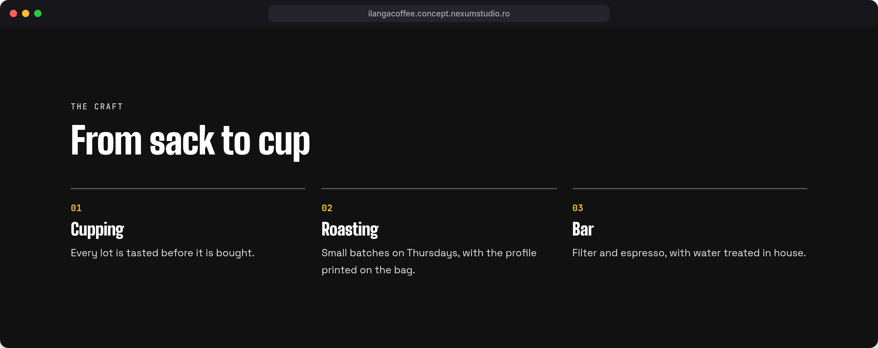 ILANGA COFFEE: The craft, desktop