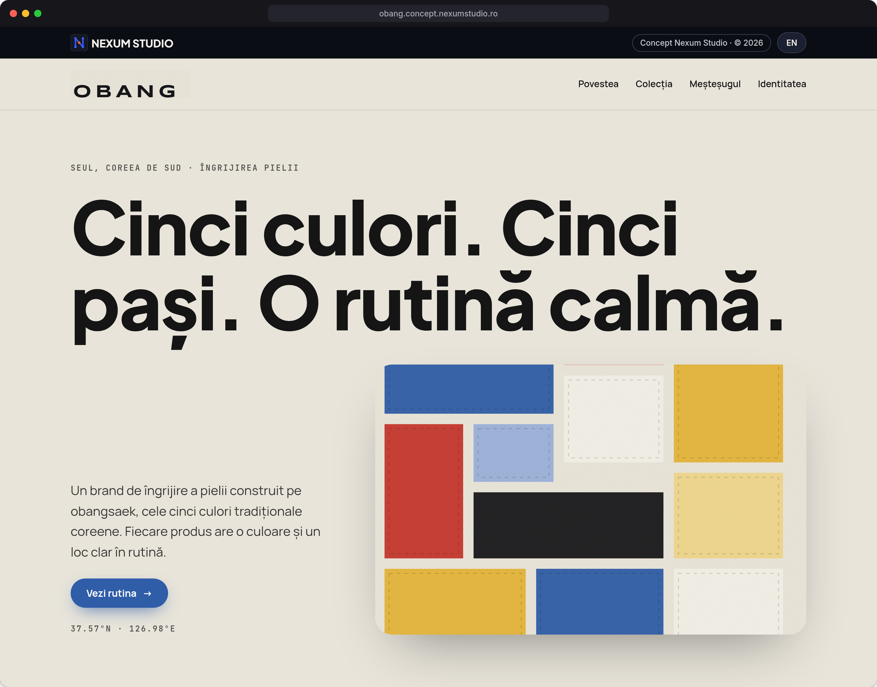 OBANG: Prima secțiune, desktop
