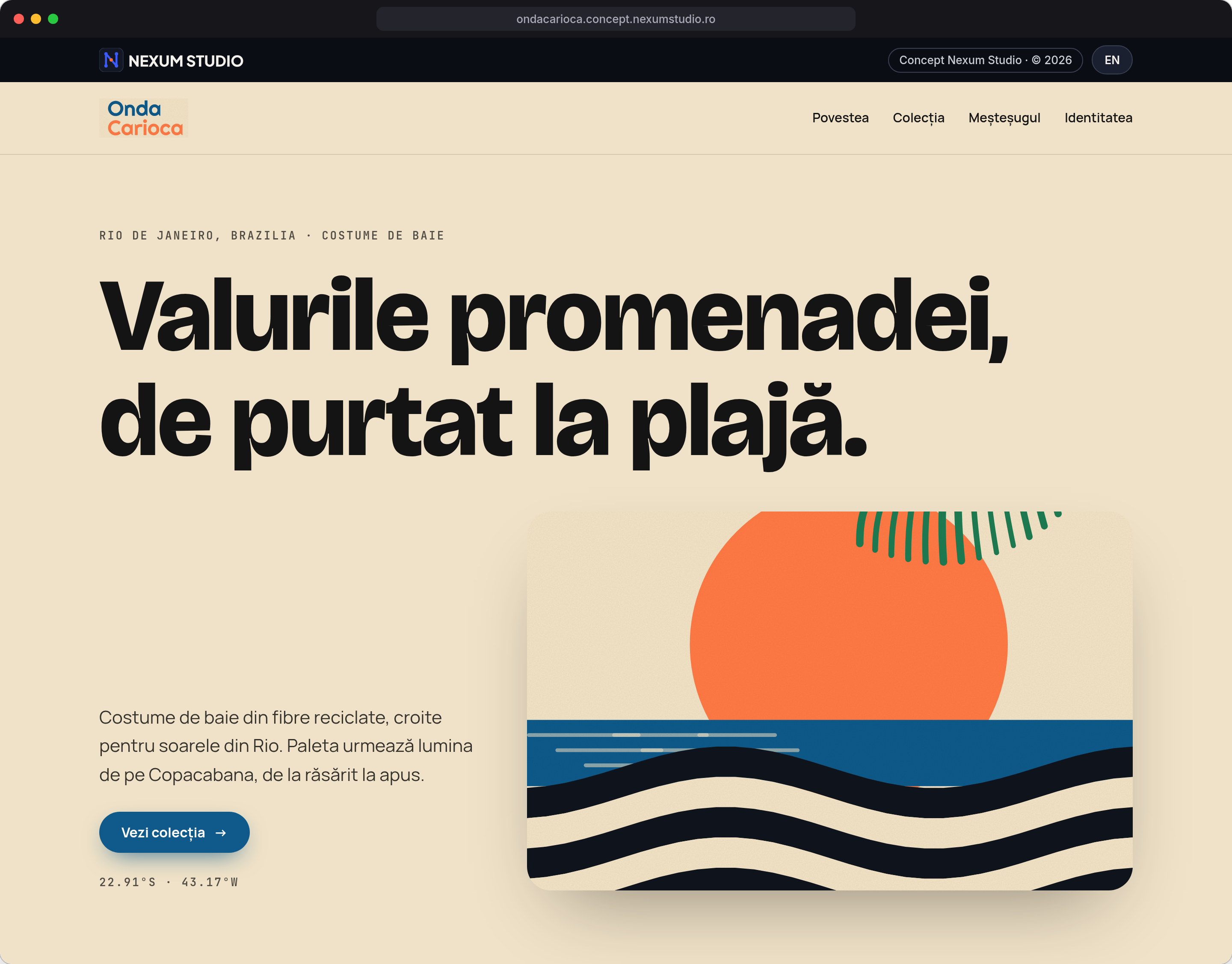 ONDA CARIOCA: Prima secțiune, desktop