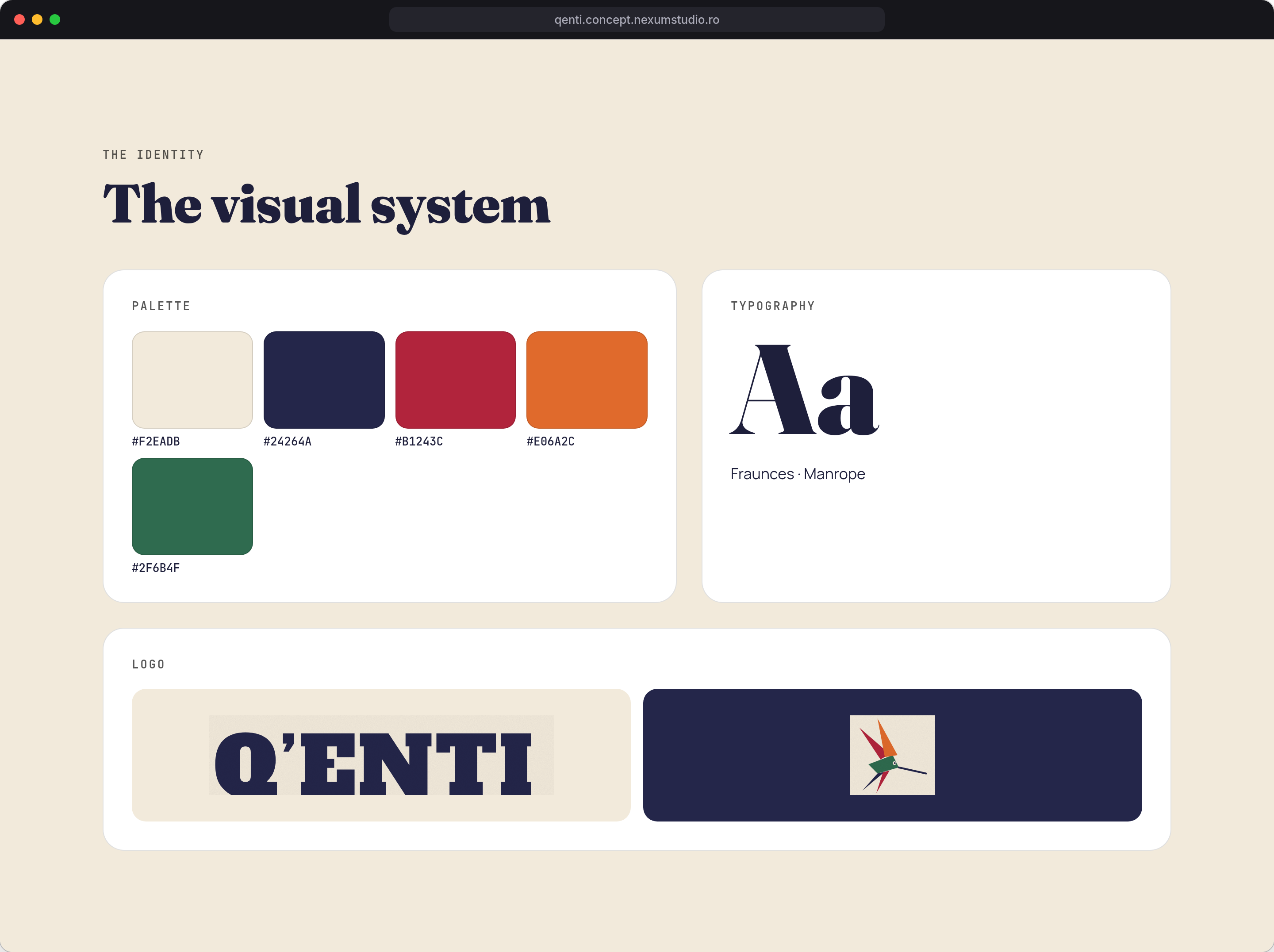 Q’ENTI: The identity, desktop